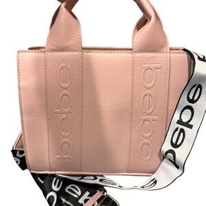 Bebe Blush Pink Leather Crossbody Bag; New